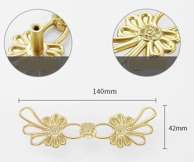 Solid Brass Floral Cabinet Pulls & Knobs - Gold Finish for Cabinets - view 6