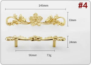 Solid Brass Floral Cabinet Pulls & Knobs - Gold Finish for Cabinets - view 2