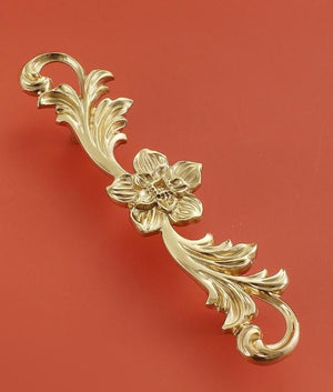 Solid Brass Floral Cabinet Pulls & Knobs - Gold Finish for Cabinets - view 5