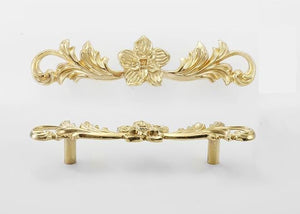 Solid Brass Floral Cabinet Pulls & Knobs - Gold Finish for Cabinets - view 8