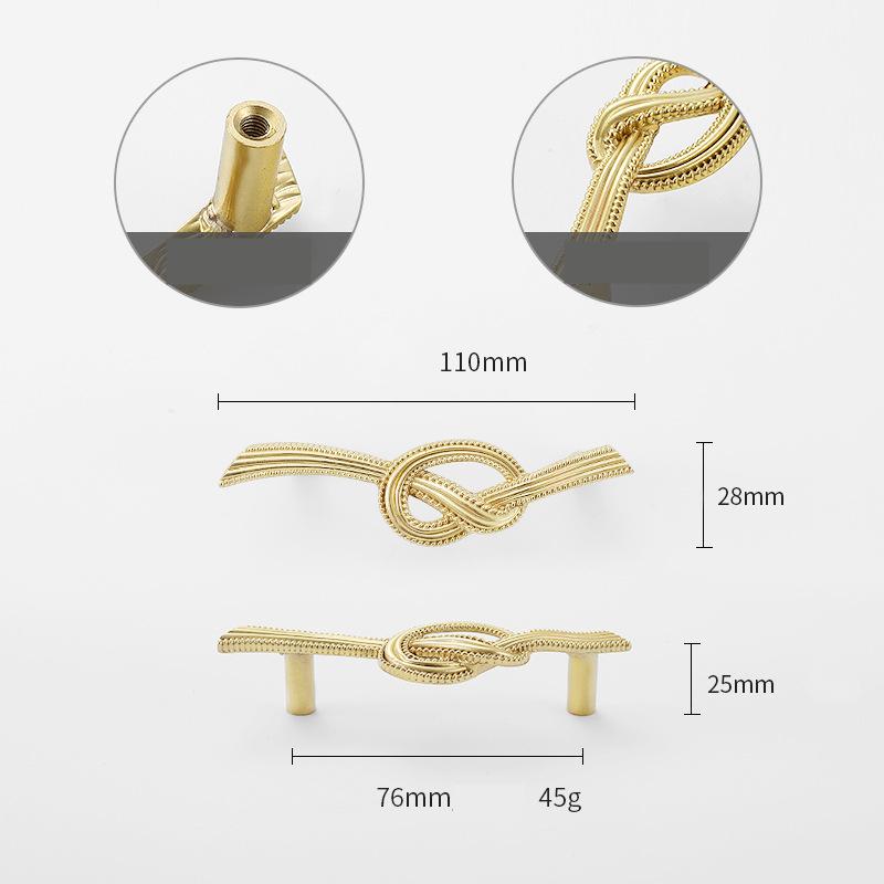 Solid Brass Floral Cabinet Pulls & Knobs - Gold Finish for Cabinets - view 4