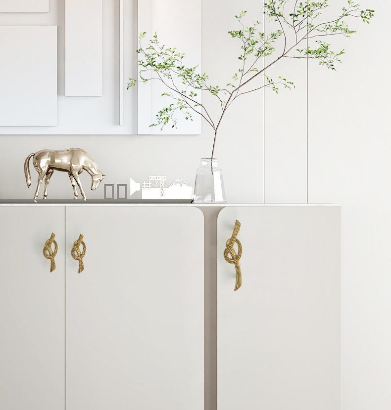 Solid Brass Flowering Branch Drawer Knob 22 110mm 7/8" 4 3/8" Gold Color Kitchen Door Drawer Pull Furniture Hardware Wholesale