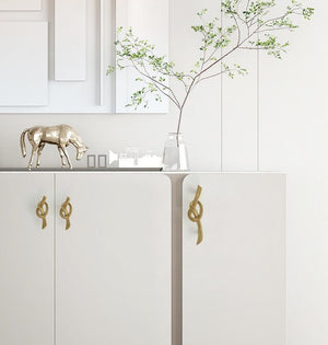Solid Brass Floral Cabinet Pulls & Knobs - Gold Finish for Cabinets - view 5