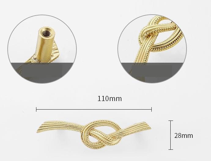 Solid Brass Floral Cabinet Pulls & Knobs - Gold Finish for Cabinets - view 8
