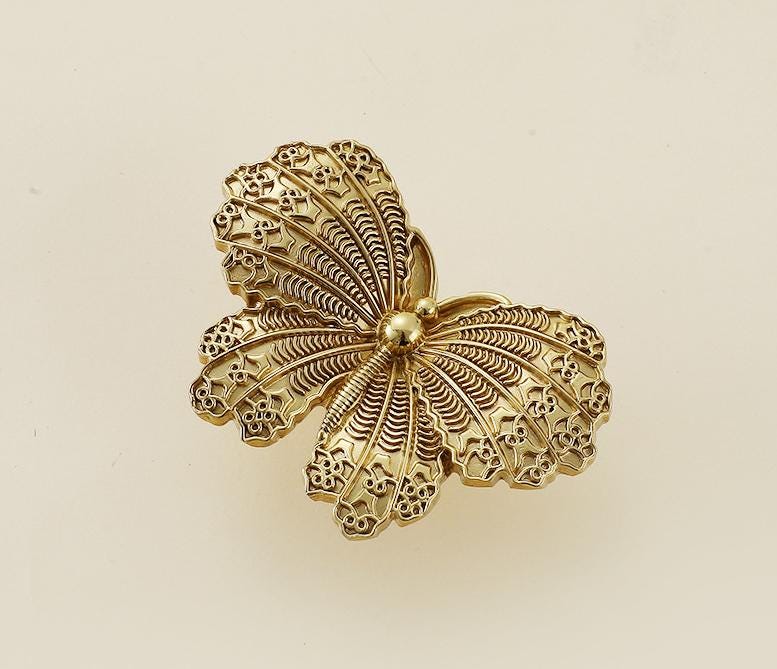 Solid Brass Butterfly Drawer Knob 24 60mm 1" 2 3/8" Gold Color Kitchen Door Drawer Pull Furniture Hardware Wholesale