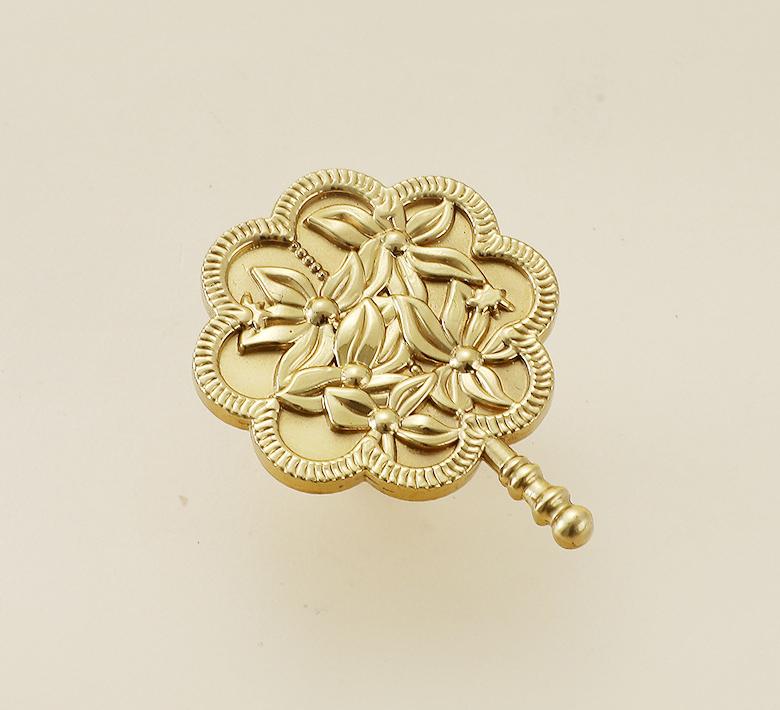 Solid Brass Flower Drawer Knob 25 50mm 1" 2" Gold Color Kitchen Door Drawer Pull Furniture Hardware Wholesale