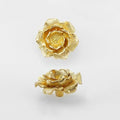 Solid Brass Floral Cabinet Pulls & Knobs - Gold Finish for Cabinets - #10 small / 1pc