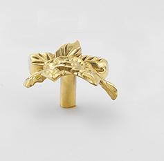 Solid Brass Flower Drawer Knob 25 45mm 1" 3/4" Gold Color Kitchen Door Drawer Pull Furniture Hardware Wholesale