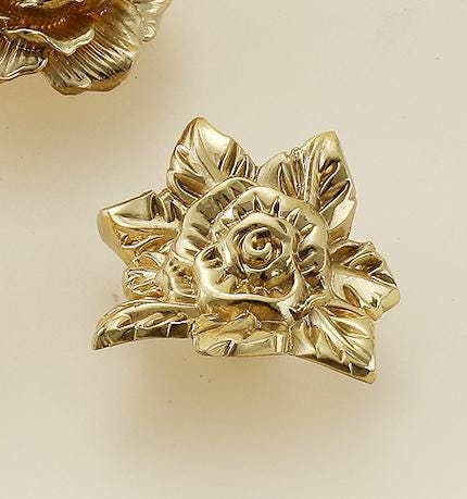 Solid Brass Flower Drawer Knob 25 45mm 1" 3/4" Gold Color Kitchen Door Drawer Pull Furniture Hardware Wholesale