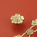 Solid Brass Floral Cabinet Pulls & Knobs - Gold Finish for Cabinets - #19 small / 1pc