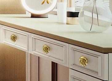 Solid Brass Floral Cabinet Pulls & Knobs - Gold Finish for Cabinets - view 7
