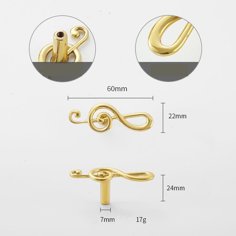 Solid Brass Cabinet Pulls & Knobs - Gold Finish Furniture Hardware - view 3
