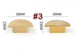 Solid Brass Sunflower Cabinet Pulls & Knobs - Gold Finish Hardware - #3 brass 69mm / 1pc