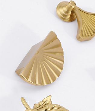 Solid Brass Sunflower Cabinet Pulls & Knobs - Gold Finish Hardware - view 8