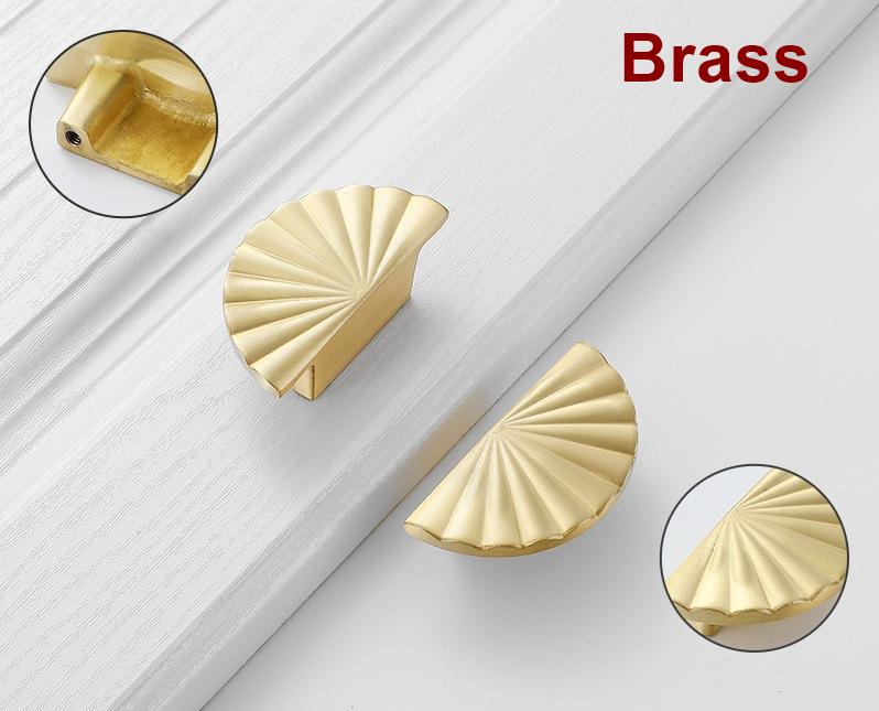 Solid Brass Sunflower Cabinet Pulls & Knobs - Gold Finish Hardware - view 4
