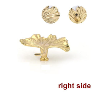 Solid Brass Leaf Cabinet Pulls & Knobs - Gold Finish for Cabinets - view 4
