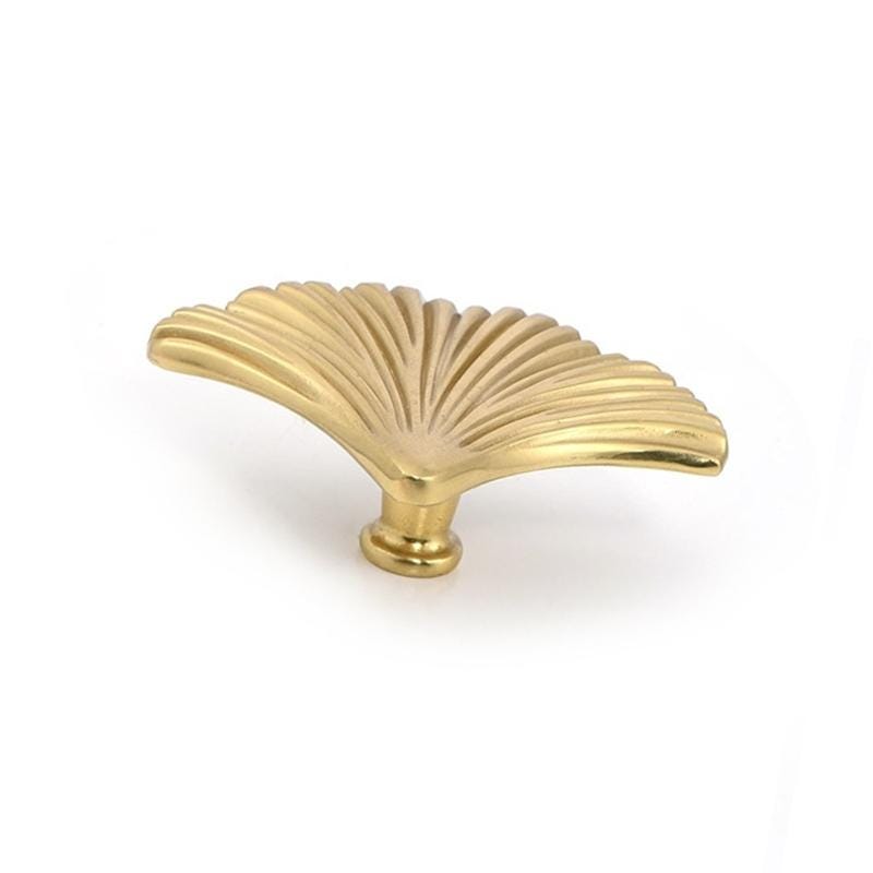 Solid Brass Leaf Drawer Knob 24 66mm 1" 2 1/2" Brass Color Kitchen Door Drawer Pull Furniture Hardware Wholesale