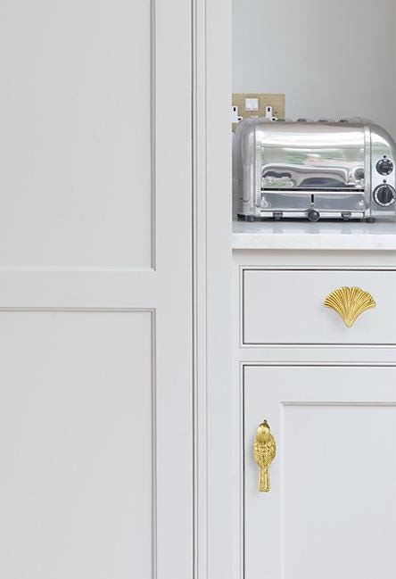 Solid Brass Leaf Cabinet Pulls & Knobs - Gold Finish for Cabinets - view 4