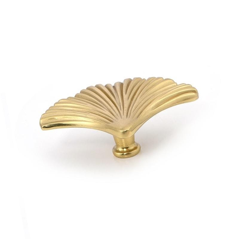 Solid Brass Leaf Cabinet Pulls & Knobs - Gold Finish for Cabinets - view 8