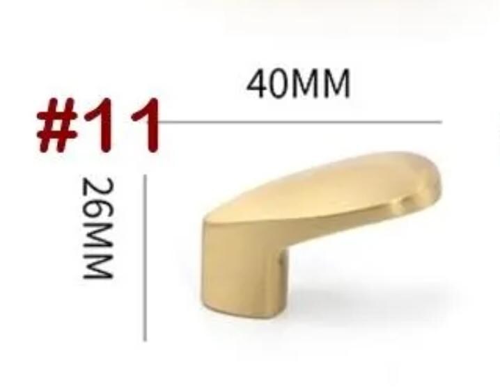 Solid Brass Lever Drawer Knob 26 40mm 1" 1 5/8" Brass Color Kitchen Door Drawer Pull Furniture Hardware Wholesale