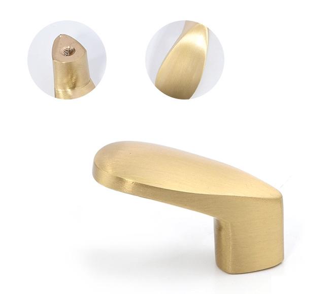 Solid Brass Lever Drawer Knob 26 40mm 1" 1 5/8" Brass Color Kitchen Door Drawer Pull Furniture Hardware Wholesale