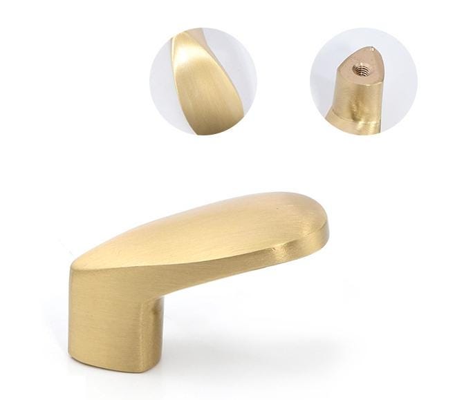 Solid Brass Lever Drawer Knob 26 40mm 1" 1 5/8" Brass Color Kitchen Door Drawer Pull Furniture Hardware Wholesale