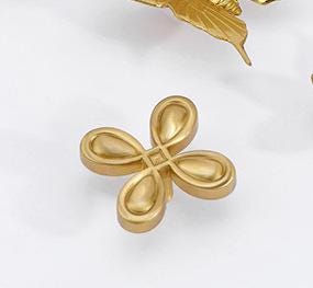 Solid Brass Flower Drawer Knob 20 40mm 7/8" 1 5/8" Gold Color Kitchen Door Drawer Pull Furniture Hardware Wholesale