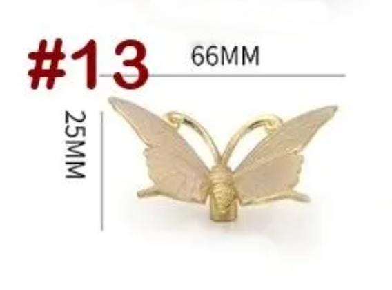 Solid Brass Butterfly Drawer Knob 25 66mm 1" 2 5/8" Gold Color Kitchen Door Drawer Pull Furniture Hardware Wholesale