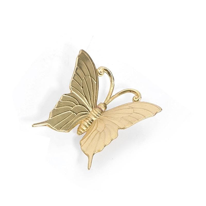Solid Brass Butterfly Drawer Knob 25 66mm 1" 2 5/8" Gold Color Kitchen Door Drawer Pull Furniture Hardware Wholesale