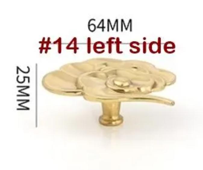 Solid Brass Leaf Drawer Knob 25 64mm 1" 2 1/2" Gold Color Kitchen Door Drawer Pull Furniture Hardware Wholesale