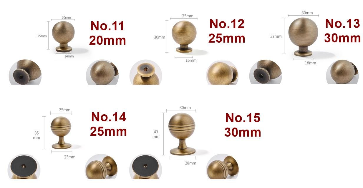 Solid Brass Vintage Cabinet Pulls & Knobs - Furniture Hardware - No.4 / 1 pc