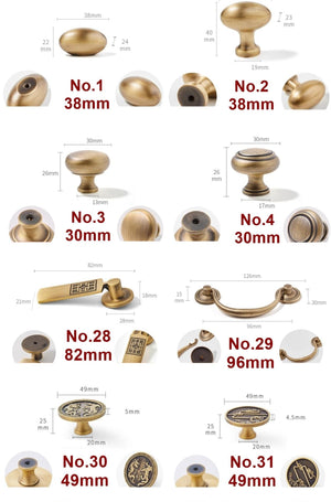 Solid Brass Vintage Cabinet Pulls & Knobs - Furniture Hardware - No.2 / 1 pc