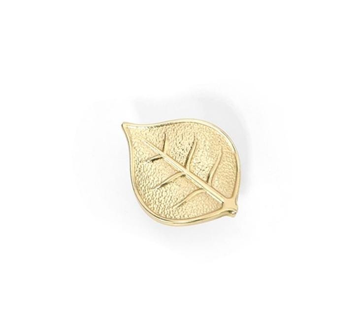 Solid Brass Leaf Drawer Knob 16 34mm 5/8" 1 3/8" Gold Color Kitchen Door Drawer Pull Furniture Hardware Wholesale