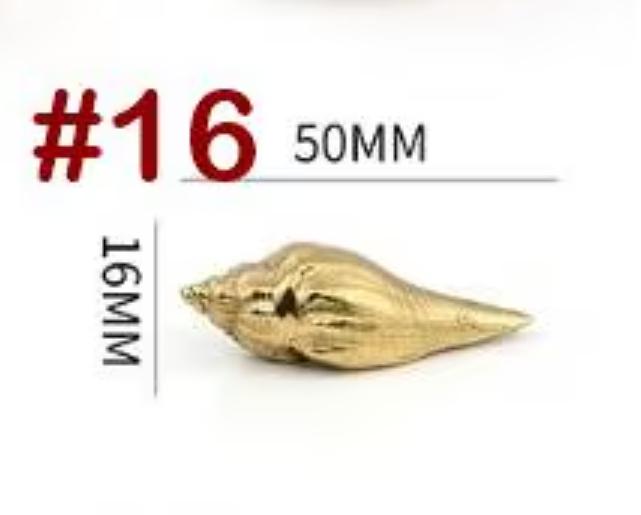 Gold Plated Shell Drawer Knob 5/8" 2" Solid Brass Hardware For Unique Handmade Furniture Coastal Beach Home Decor Kitchen Bathroom Cabinet