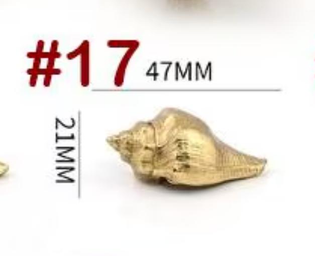 Solid Brass Shell Drawer Knob 21 47mm 7/8" 1 7/8" Gold Color Kitchen Door Drawer Pull Furniture Hardware Wholesale