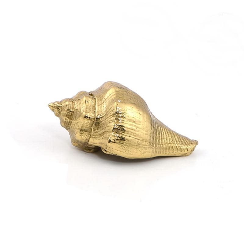 Solid Brass Shell Drawer Knob 21 47mm 7/8" 1 7/8" Gold Color Kitchen Door Drawer Pull Furniture Hardware Wholesale