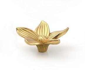Solid Brass Flower Drawer Knob 21 48mm 7/8" 1 7/8" Gold Color Kitchen Door Drawer Pull Furniture Hardware Wholesale