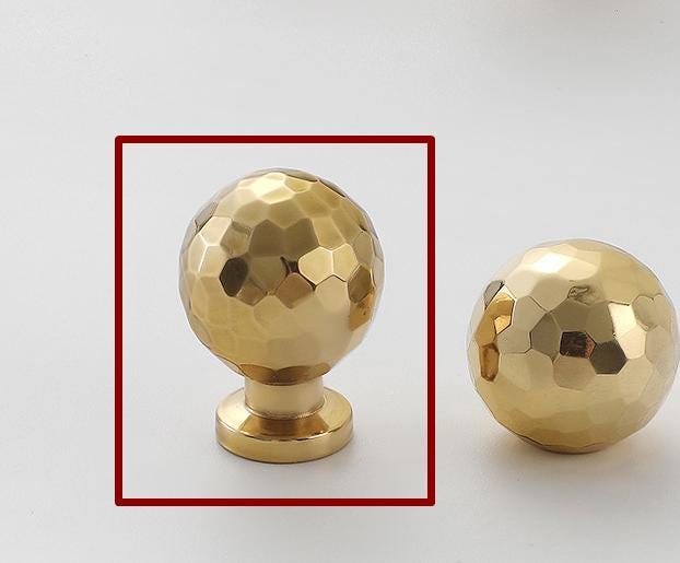 Solid Brass Vintage Cabinet Pulls & Knobs - Gold Finish Hardware - view 3