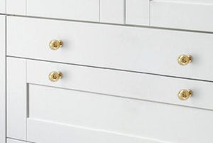 Solid Brass Vintage Cabinet Pulls & Knobs - Gold Finish Hardware - view 6