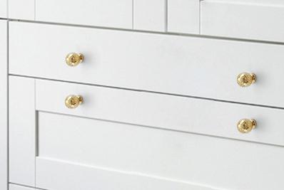 Solid Brass Vintage Cabinet Pulls & Knobs - Gold Finish Hardware - view 6