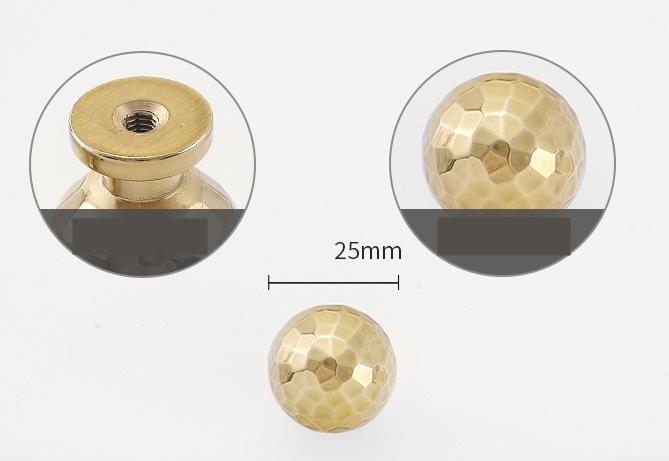 Solid Brass Vintage Cabinet Pulls & Knobs - Gold Finish Hardware - view 8