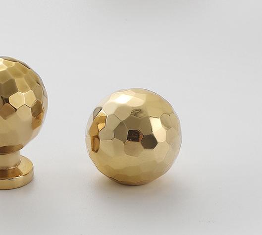 Solid Brass Ball Drawer Knob 23 25mm 7/8" 1" Forged Gold Color Kitchen Door Drawer Pull Furniture Hardware Wholesale