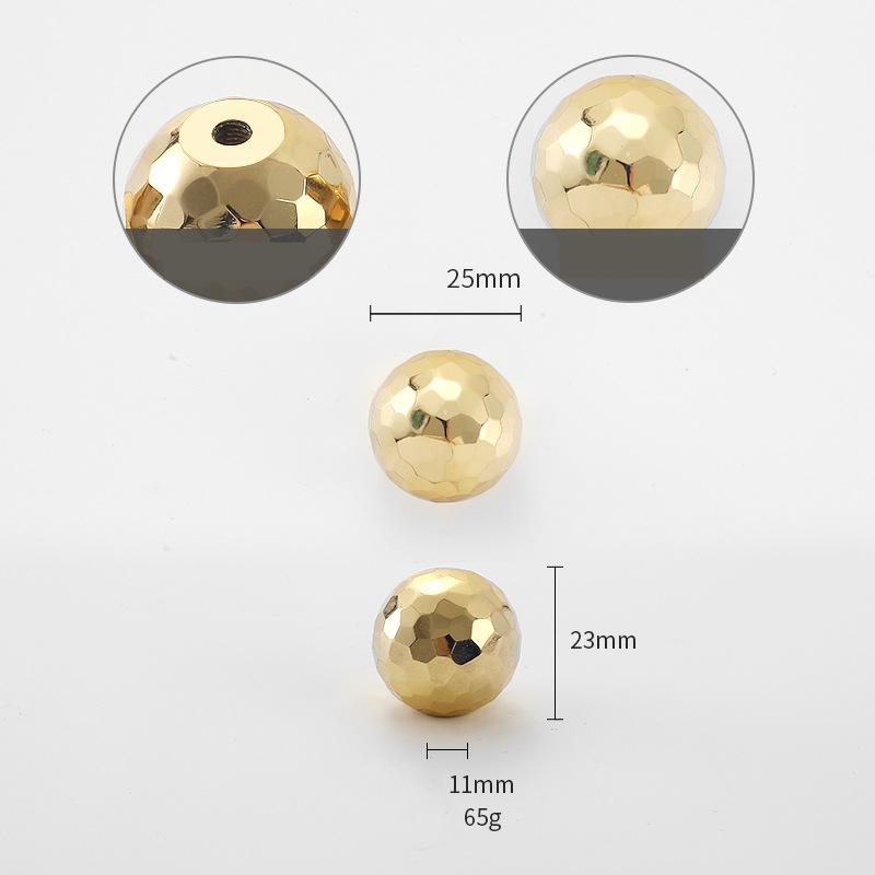Solid Brass Ball Drawer Knob 23 25mm 7/8" 1" Forged Gold Color Kitchen Door Drawer Pull Furniture Hardware Wholesale