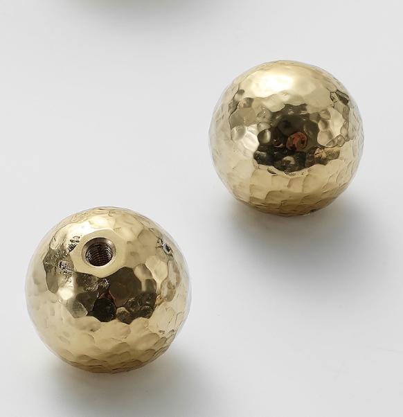 Solid Brass Ball Drawer Knob 23 25mm 7/8" 1" Forged Gold Color Kitchen Door Drawer Pull Furniture Hardware Wholesale