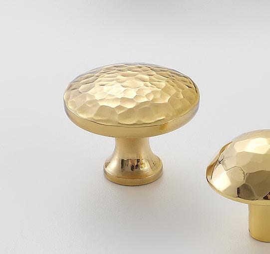 Solid Brass Mushroom Drawer Knob 25 28mm 7/8" 1 1/8" Forged Gold Color Kitchen Door Drawer Pull Furniture Hardware Wholesale