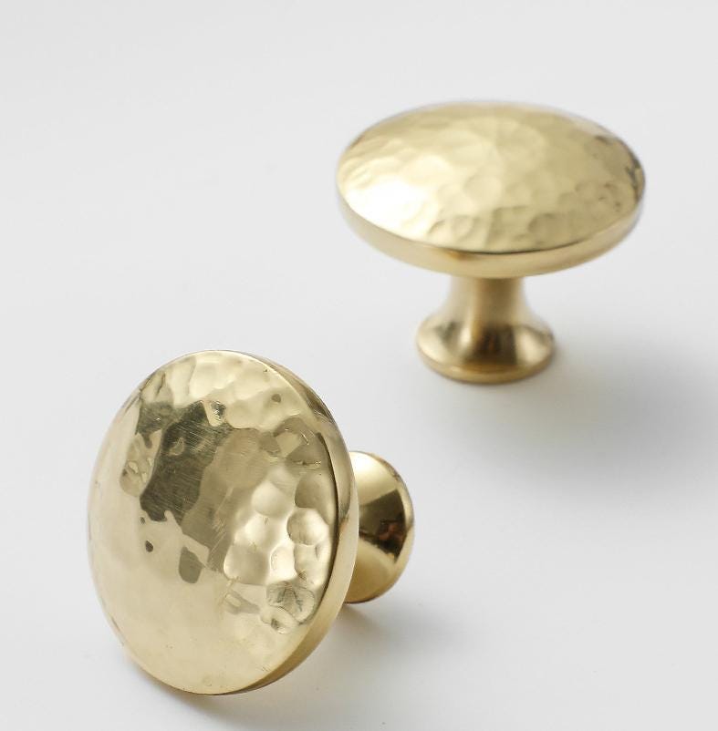 Solid Brass Mushroom Drawer Knob 25 28mm 7/8" 1 1/8" Forged Gold Color Kitchen Door Drawer Pull Furniture Hardware Wholesale