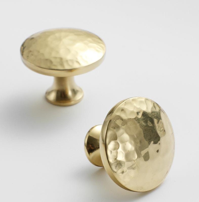 Solid Brass Mushroom Drawer Knob 25 28mm 7/8" 1 1/8" Forged Gold Color Kitchen Door Drawer Pull Furniture Hardware Wholesale