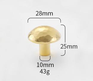 Solid Brass Mushroom Drawer Knob 25 28mm 7/8" 1 1/8" Forged Gold Color Kitchen Door Drawer Pull Furniture Hardware Wholesale