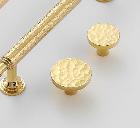 Solid Brass Mushroom Drawer Knob 25 32mm 7/8" 1 1/4" Forged Gold Color Kitchen Door Drawer Pull Furniture Hardware Wholesale