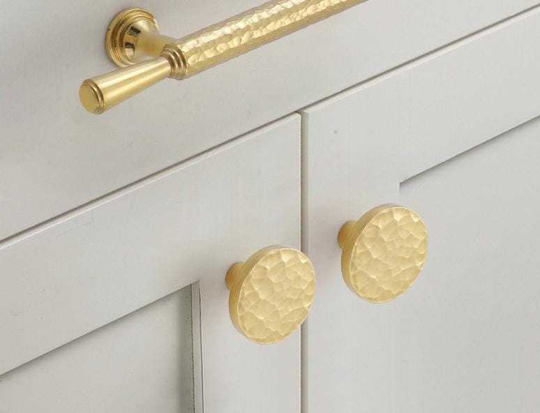 Solid Brass Cabinet Pulls & Knobs - Gold Finish Furniture Hardware - view 4